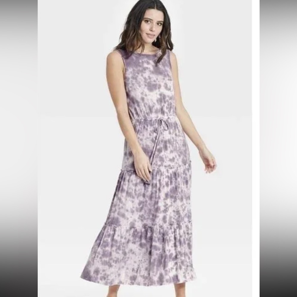 Knox Rose Lavender Tie-Dye Maxi Dress